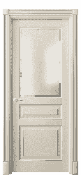 Дверь межкомнатная 0710 БМЦС САТ-Ф. Цвет Бук марципановый с серебром. Материал  Массив бука эмаль с патиной. Коллекция Lignum. Картинка.