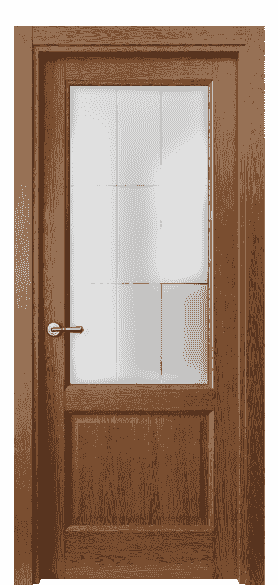 Дверь межкомнатная 1422 ДБК Cатинированное стекло лофт. Цвет Дуб коньяк. Материал Шпон ценных пород. Коллекция Galant. Картинка.