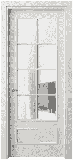Дверь межкомнатная 8112 МСР Прозрачное стекло. Цвет Матовый серый. Материал Гладкая эмаль. Коллекция Paris. Картинка.