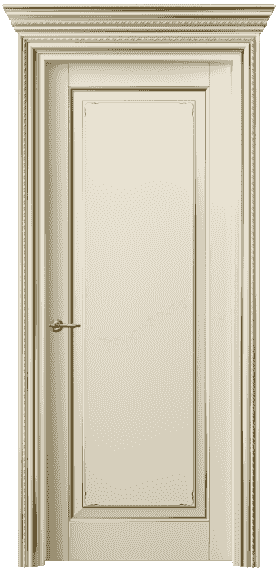 Дверь межкомнатная 6201 БМЦП. Цвет Бук марципановый с позолотой. Материал  Массив бука эмаль с патиной. Коллекция Royal. Картинка.