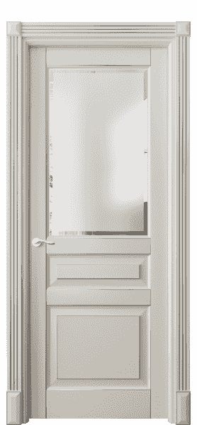 Дверь межкомнатная 0710 БОСС САТ-Ф. Цвет Бук облачный серый с серебром. Материал  Массив бука эмаль с патиной. Коллекция Lignum. Картинка.