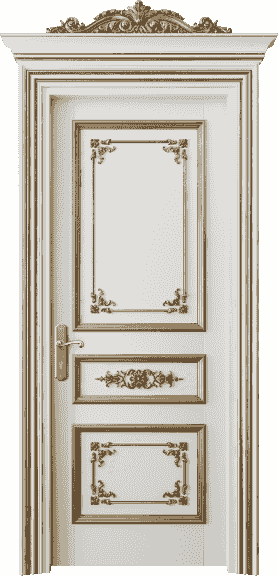 Дверь межкомнатная 6503 БСРЗА. Цвет Бук серый золотой антик. Материал Массив бука эмаль с патиной золото античное. Коллекция Imperial. Картинка.