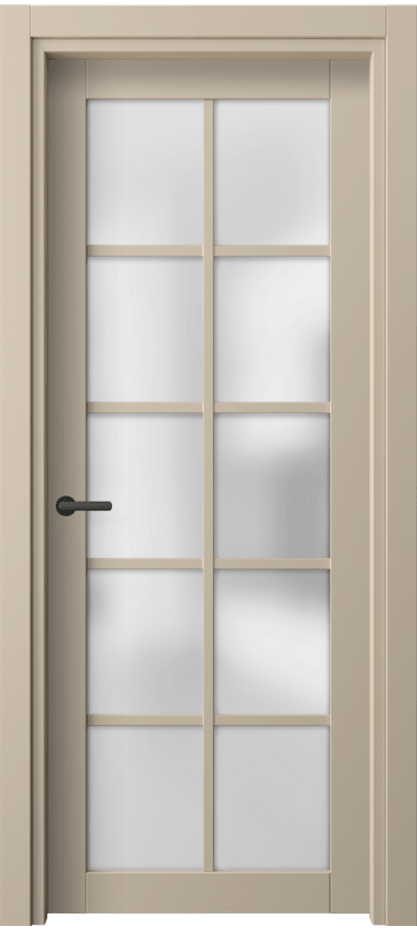 Межкомнатная дверь Neo 2106 ПЭТ светло-бежевый Сатинированное стекло Цена 35799 ₽ | Volhovec