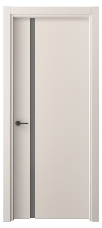 Межкомнатная дверь Фридом 4222 ПЭТ пудровый бежевый Сатинированное серое стекло, триплекс Цена 31749 ₽ | Volhovec