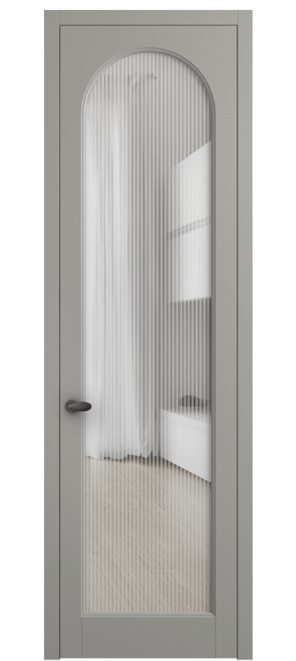 Межкомнатная дверь Palazzo 6804 Матовый нейтральный серый Рифлёное стекло "Moru", триплекс, 8 мм Цена 99169 ₽ | Volhovec