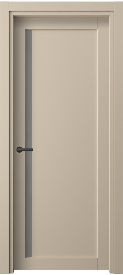 Межкомнатная дверь Нео 2110 ПЭТ светло-бежевый Сатинированное серое стекло, триплекс Цена 26699 ₽ | Volhovec