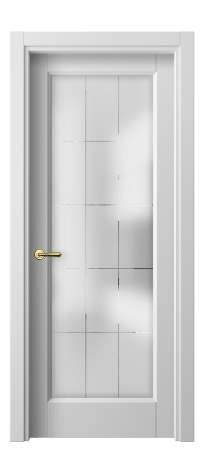 Межкомнатная дверь Галант 1402 Матовый белоснежный Сатинированное стекло с гравировкой "Лофт" Цена 53399 ₽ | Volhovec