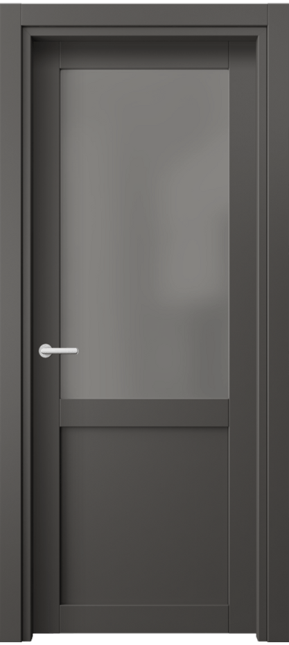 Межкомнатная дверь Нео 2122 ПЭТ графитовый Сатинированное серое стекло, триплекс Цена 11500 ₽ | Volhovec