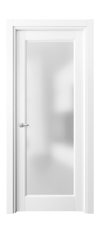 Межкомнатная дверь Тоскана Литера 6300 Матовый белоснежный Сатинированное стекло Цена 94599 ₽ | Volhovec