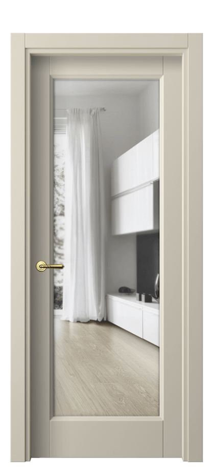 Межкомнатная дверь Galant// 1402 Матовый бежево-серый Прозрачное стекло Цена 52399 ₽ | Volhovec