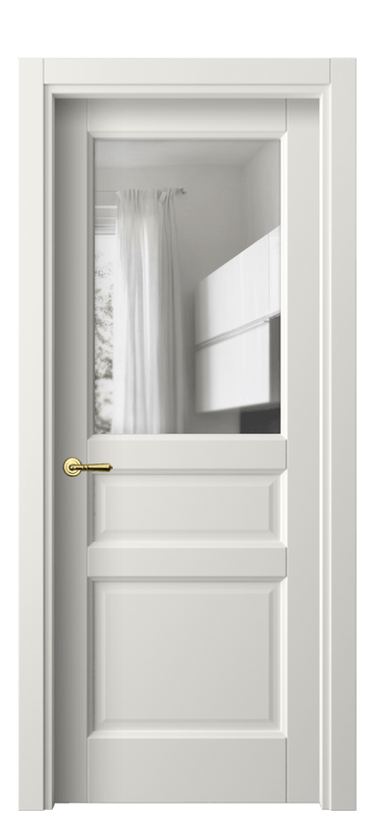 Межкомнатная дверь Galant 1432 Софт-тач белоснежный Прозрачное стекло, 4 мм Цена 23939 ₽ | Volhovec