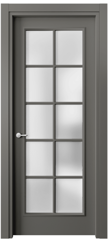 Межкомнатная дверь Париж 8102 Матовый классический серый Сатинированное стекло Цена 4010 AZE| Volhovec