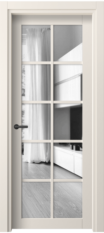 Межкомнатная дверь Нео 2106 ПЭТ кремово-белый Двустороннее зеркало, триплекс Цена 31224 ₽ | Volhovec