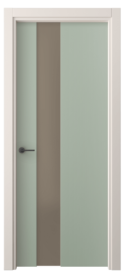 Межкомнатная дверь Freedom 4224 ПЭТ светло-оливковый Сатинированное бронзовое стекло, триплекс, 8 мм Цена 36099 ₽ | Volhovec