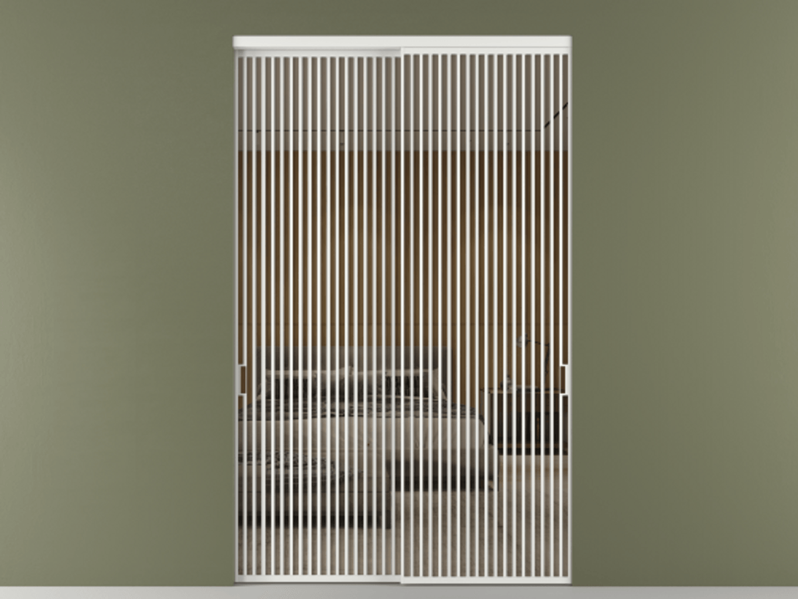 Перегородка Formato внутри проёма 2 створки АЛПР 040.06 Алюминий белоснежный Рефлективное бронзовое стекло "Stopsol", калёное Цена 674300 ₽  | Volhovec