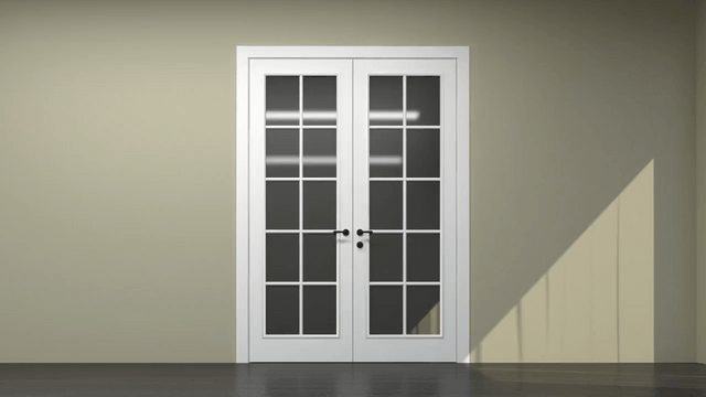 Двустворчатая дверь со стеклом