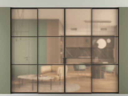 Алюминевая перегородка АЛПР 040.03_ААН_САТ ОРАНЖ_new. Цвет Алюминий антрацит. Материал Алюминий в эмали. Коллекция Перегородка Formato внутри проёма четырёхстворчатая со скрытым креплением в потолок. Фото. Алюминевая перегородка АЛПР 040.03_ААН_САТ ОРАНЖ_new. Цвет Алюминий антрацит. Материал Алюминий в эмали. Коллекция Перегородка Formato внутри проёма четырёхстворчатая со скрытым креплением в потолок. Картинка.