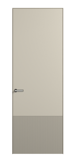 Дверь межкомнатная АКУ 8202 МБСР. Цвет Матовый бежево-серый. Материал Гладкая эмаль. Коллекция Вельвет. Картинка.