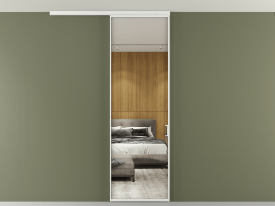 Алюминевая перегородка АЛПР 040.01_АБЛ_Зеркало триплекс_new. Цвет Алюминий белоснежный. Материал Алюминий в эмали. Коллекция Перегородка Formato вдоль стены на потолок 1 створка. Фото. Алюминевая перегородка АЛПР 040.01_АБЛ_Зеркало триплекс_new. Цвет Алюминий белоснежный. Материал Алюминий в эмали. Коллекция Перегородка Formato вдоль стены на потолок 1 створка. Картинка.