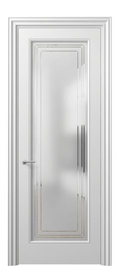Дверь межкомнатная 8400 МБЛ Сатин с гравировкой Mascot. Цвет Матовый белоснежный. Материал Гладкая эмаль. Коллекция Mascot. Картинка.