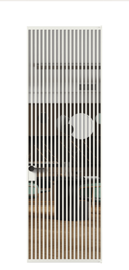 Дверь межкомнатная АЛПЛ040.06 АССР Crystalvision. Цвет Алюминий светло-серый. Материал Алюминий в эмали. Коллекция Formato. Картинка.