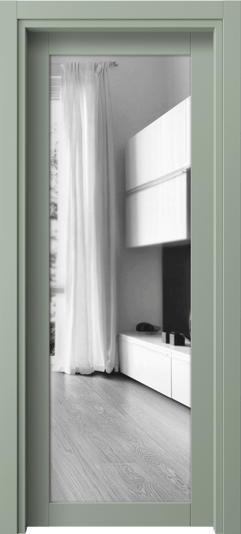 Дверь межкомнатная 2102 ПЭСО ДВ ЗЕР. Цвет ПЭТ светло-оливковый. Материал ПЭТ. Коллекция Neo1. Картинка.