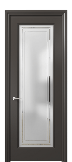 Дверь межкомнатная 8400 МАН Сатин с гравировкой Mascot. Цвет Матовый антрацит. Материал Гладкая эмаль. Коллекция Mascot. Картинка.