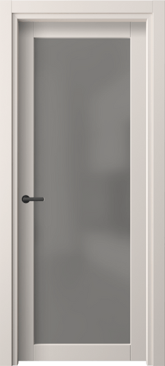 Дверь межкомнатная 2102 ПЭТБ Серый сатин триплекс. Цвет ПЭТ тёплый-белый. Материал ПЭТ. Коллекция Нео. Картинка.