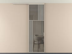 Перегородка Mosaic вдоль стены на потолок одностворчатая