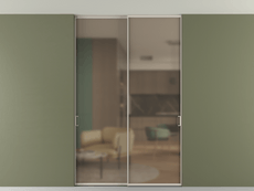 Перегородка Formato внутри проёма двустворчатая со скрытым креплением в потолок