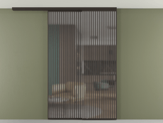 Перегородка Formato вдоль стены на потолок 2 створки с синхронным механизмом