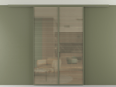 Перегородка Formato вдоль стены на потолок 2 створки