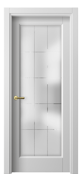 Дверь межкомнатная 1402 МБЛ Cатинированное стекло лофт. Цвет Матовый белоснежный. Материал Гладкая эмаль. Коллекция Галант. Картинка.