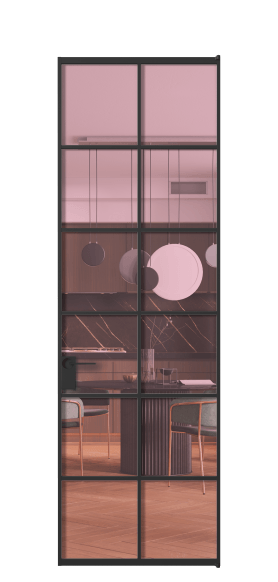 Дверь межкомнатная АЛПЛ040.05 ПРОЗ РОЗ ЧЕР. Цвет Алюминий Черный. Материал Алюминий. Коллекция Формато. Картинка.